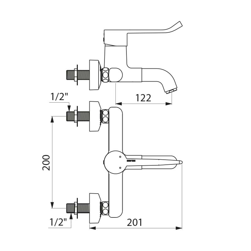 Wall-mounted basin mixer with pressure-balancing 2614EP